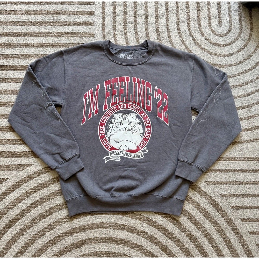 Taylor Swift Feeling 22 Cat Crewneck Sweatshirt Sz S Official Authorized Merch